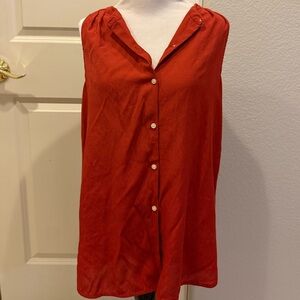 Banana Republic Red Sleeveless Blouse